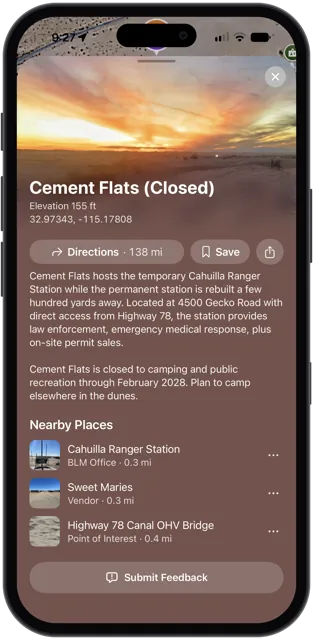 Closed Camp Info